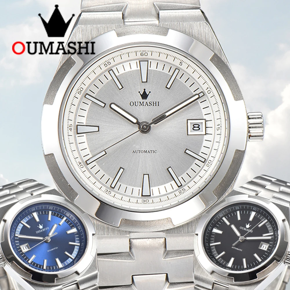 

OUMASHI Watch Miyota8215 Movement 41mm Men's Mechanical Watch with Green Luminous Stainless Steel Waterproof to 100m