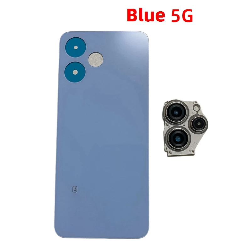 Rear Battery Cover Housing Door For Xiaomi Redmi 12 4G / 5G Back Glass Lid Chassis + Camera Lens Smartphone Parts