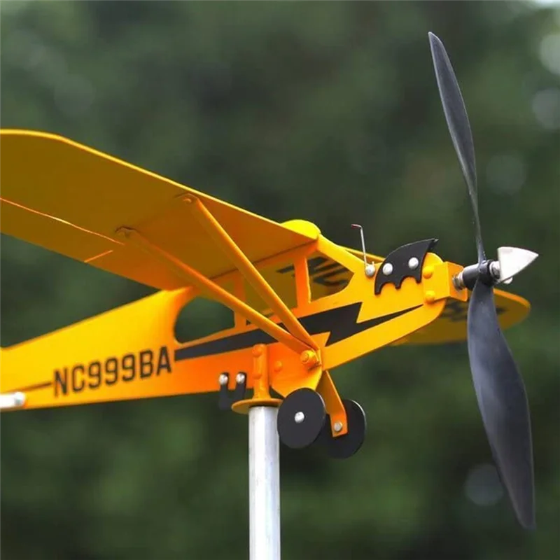A71Z J3 Pesawat Weathervane, Patung Angin Luar Ruangan Kincir Angin Logam 3D dan Ajaib A