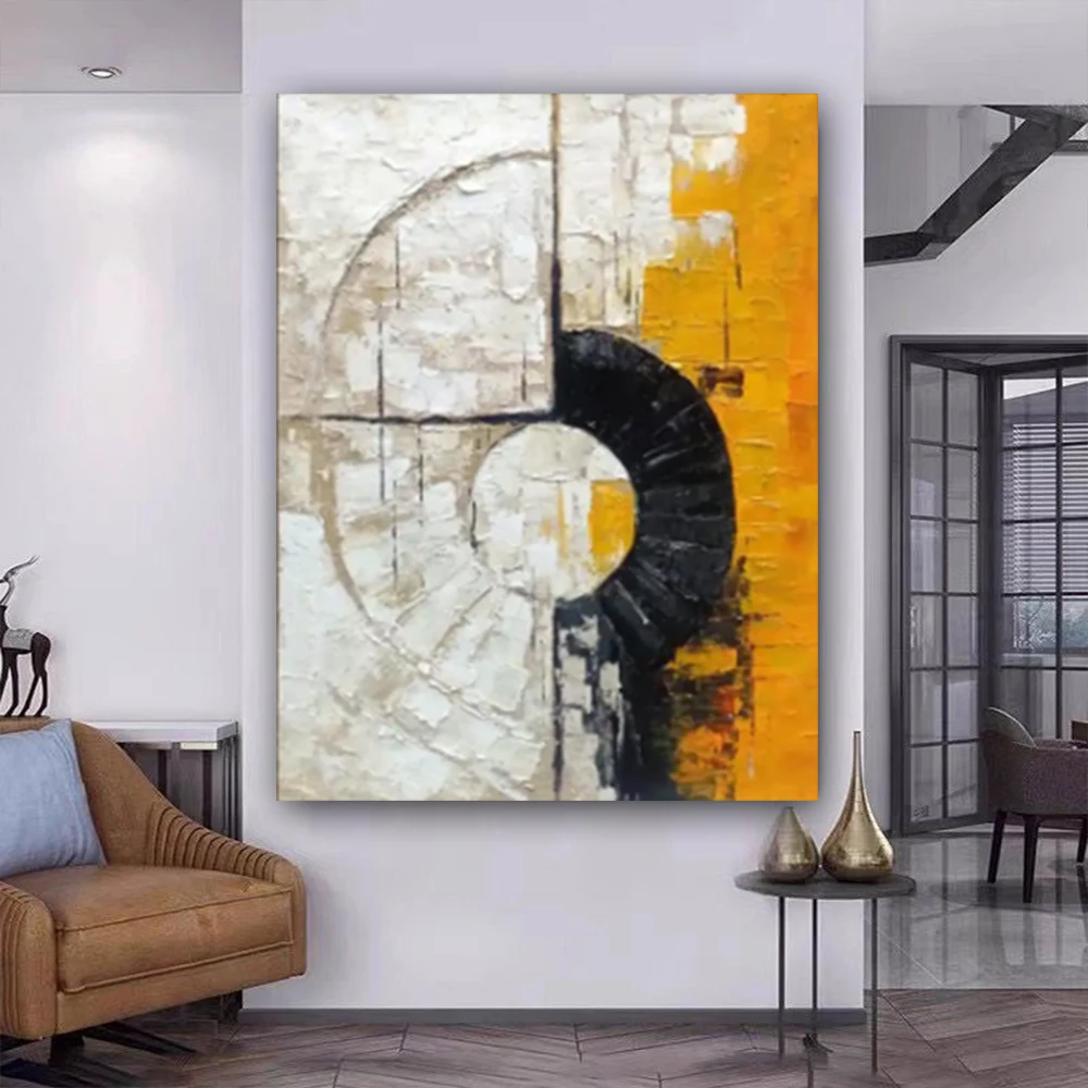 Modern Palette Knife Simple and Graceful Handmade Abstract Oil Painting Decor Home Canvas Wall Art for Restaurant Wall Decor Art