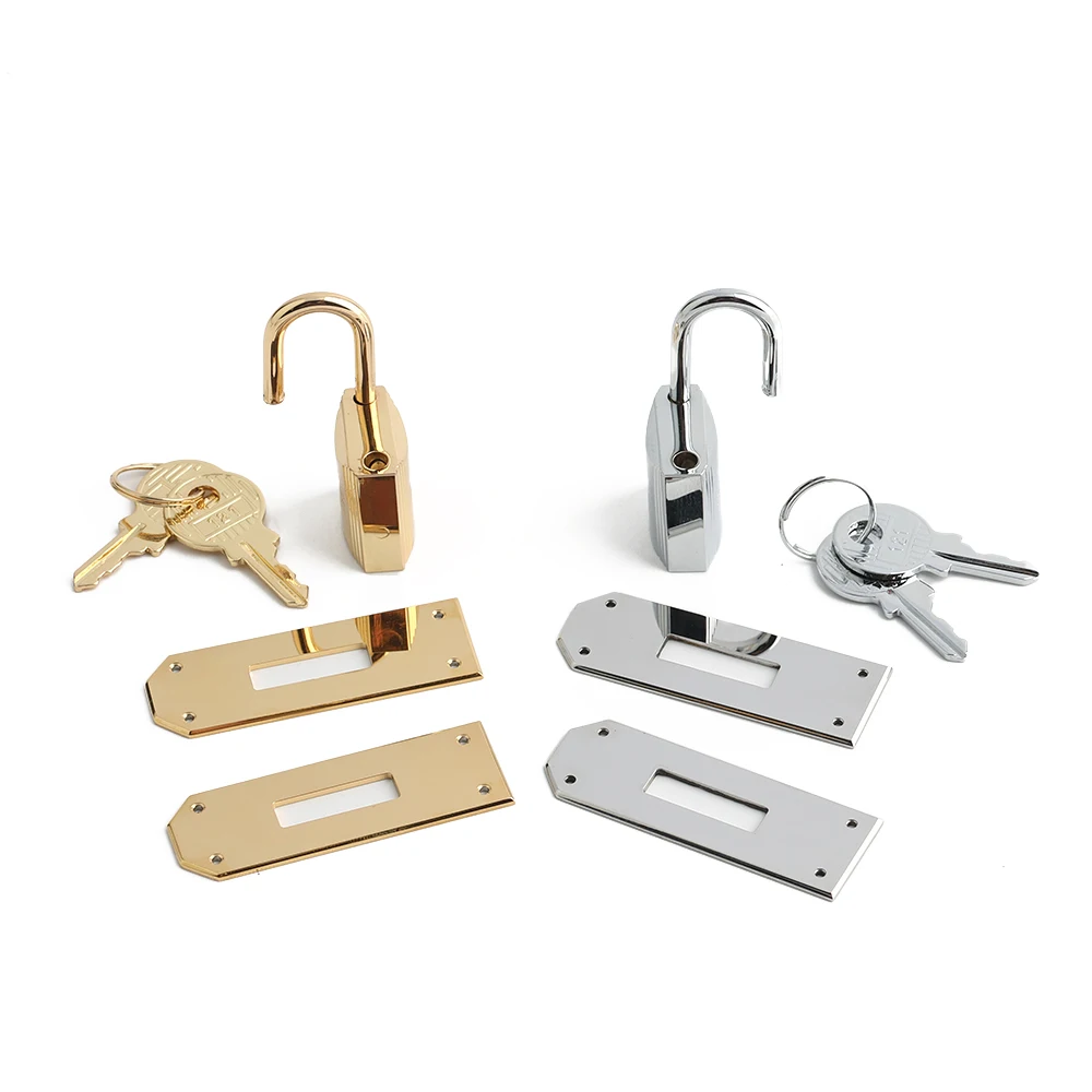 1/3Sets 100% Stainless Steel New Bag Locks Swivel Clasp with Key For Women Handbag Purse Tote Turn Lock Set Accessories High-end