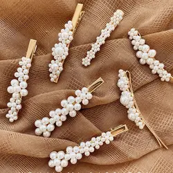 1/2pcs Simulated Pearl Hair Clips Korean Metal Hairpins Hair Barrette Women Girls Fashion Hairgrip Bobby Pin Hair Accessories