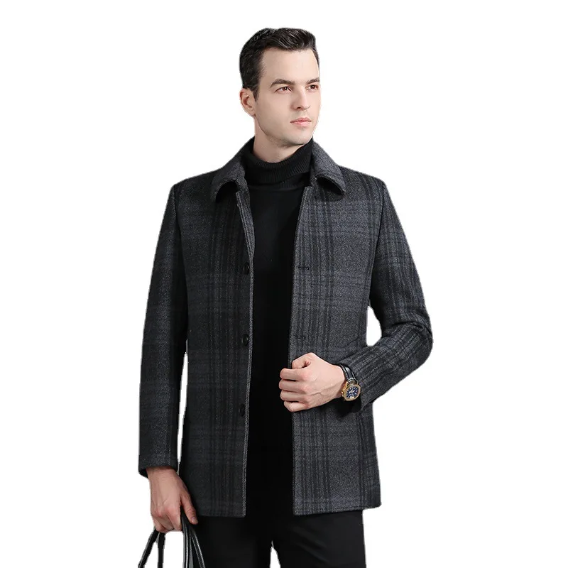 

2025 Autumn/Winter Men's New Style Wool Coat. Business Casual. Inner Liner Removable. Thick and Large Size