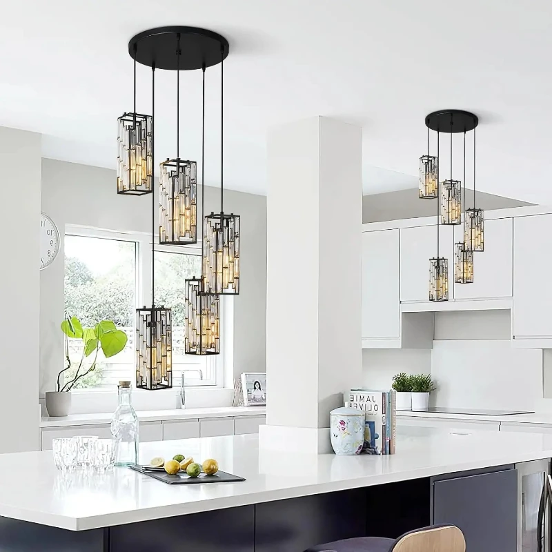 

MZISOSOD for Modern Golden Transparent Crystal Chandelier for Elegant Home Decoration Lighting Fixture with LED Bulbs E27