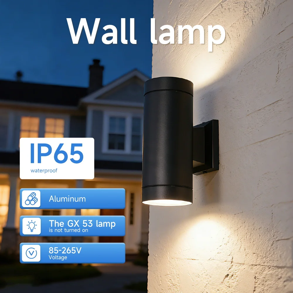 IP65 Waterproof Outdoor Wall Light GX53 LED External Wall Lamp 85-265V Spotlight Home Decor for Corridor Garden Balcony