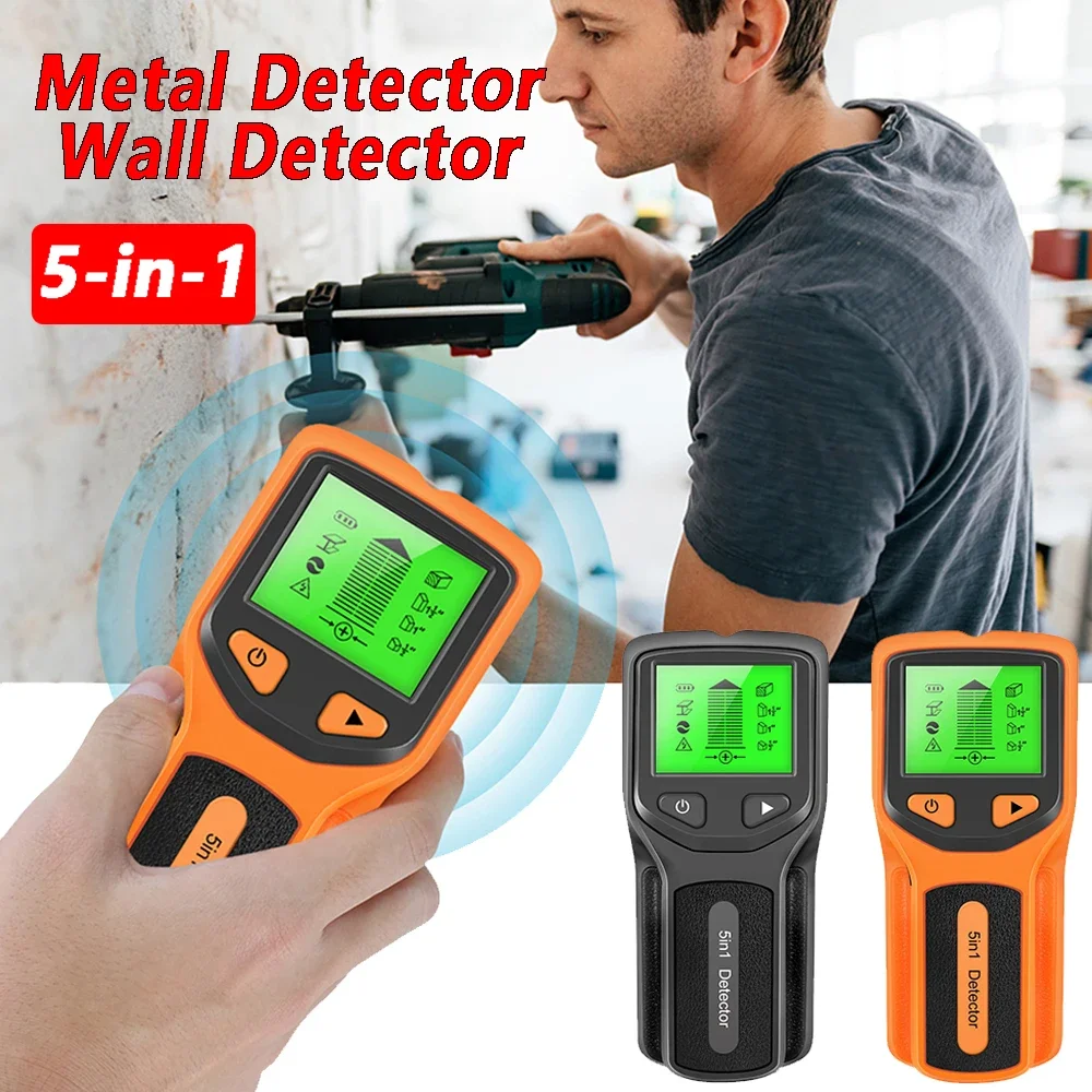 5 IN 1 Wall Scanner Digital Handheld Professional Multifunction Metal Detector Live Wires Cable PVC Water Pipe Finder Scanner