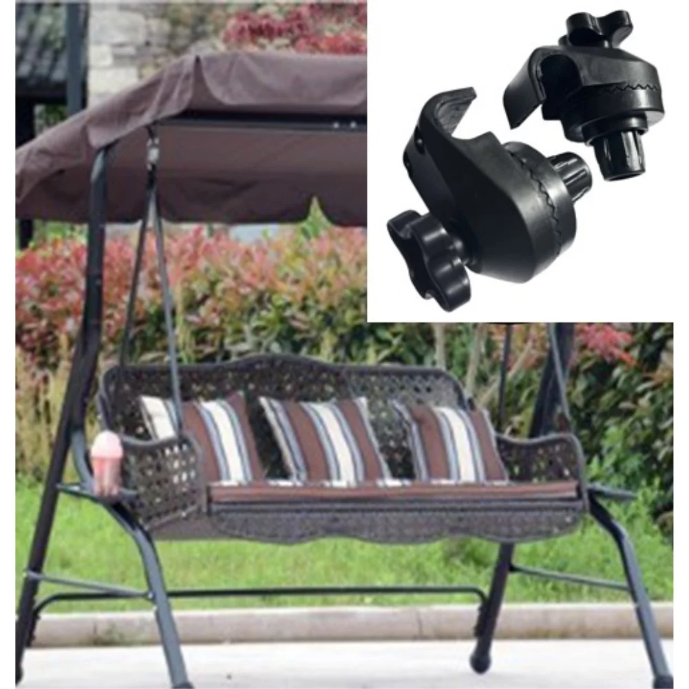 Swing Frame Canopy Attachment Brackets 2pcs Plastic Fittings Compatible with Round Swing Frames Up to 0.59 Inch OD