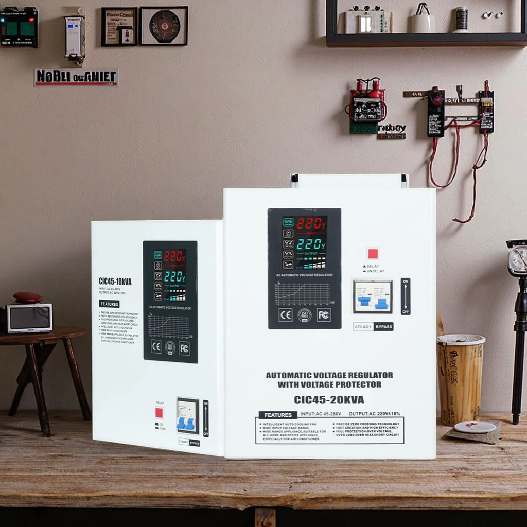 

Hot Selling 8000W 10000W Home Smart Single Phase Voltage Stabilizer 5000VA 45-270V Voltage Stabilizer