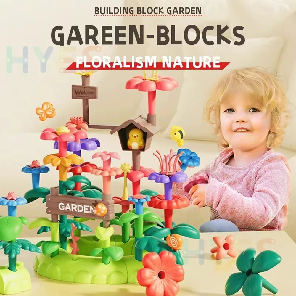 

DIY Flower Garden Building Toys Assembled Blocks Playset Kids Puzzle Preschool Educational Handwork Flower Arrangement Set Gifts