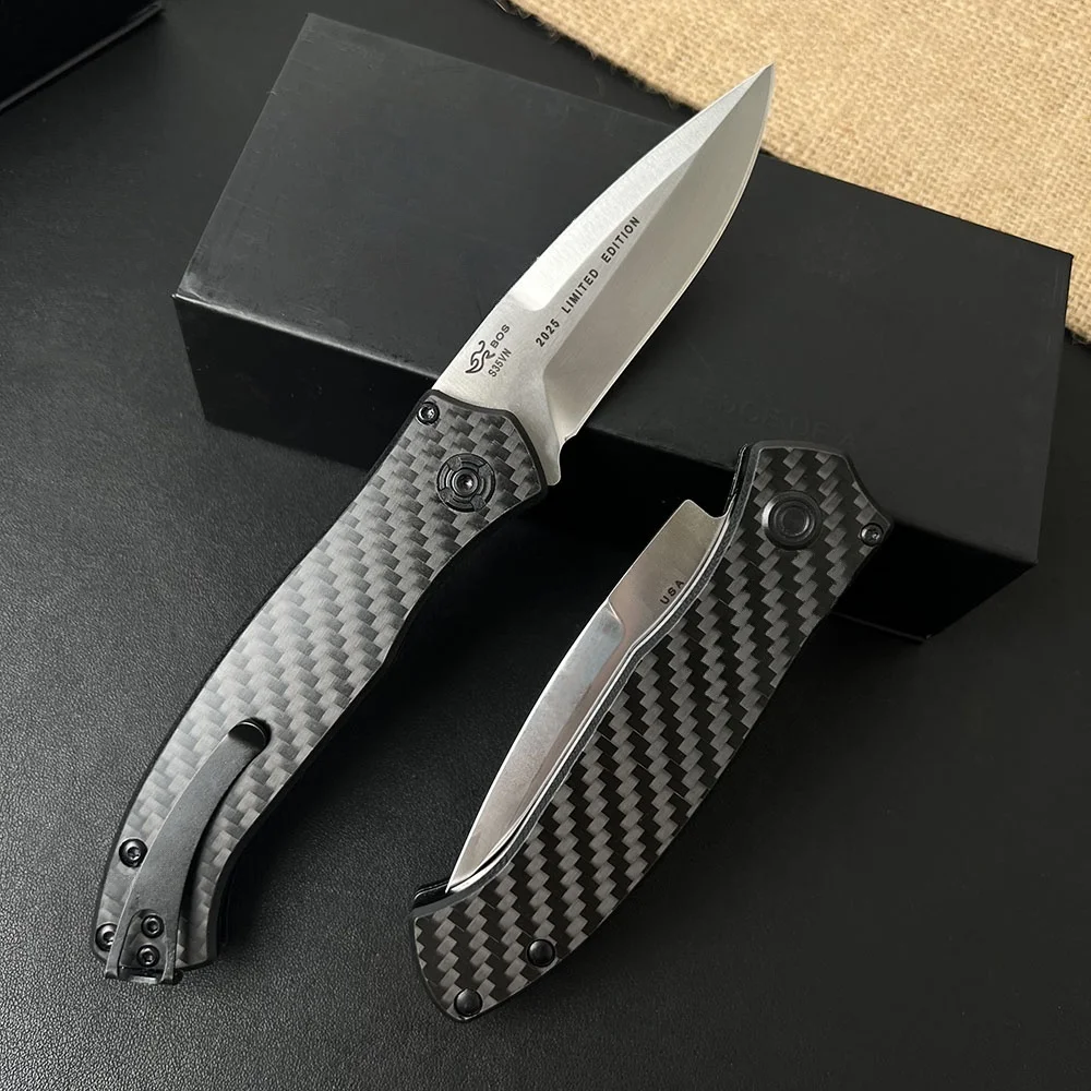 Free Wolf BK838 S35VN Steel Blade Folding Knife Carbon Fiber Handle Outdoor Camping Survival EDC Pocket Knife