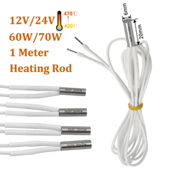 2pcs 3D Printer Parts Cartridge Heater 12V 24V 60W 70W 80W High Power Heating Rod 1M 6*20mm For MK8 V6 Volcano Hotend Ender 3