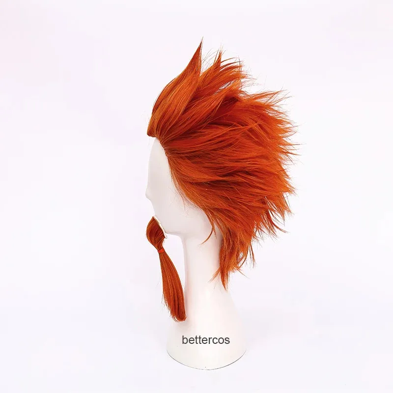 Doce 2025Anime Danganronpa V3 Leon Kuwata Reon Cosplay Estilo Curto Laranja Perucas + Barba + Peruca Cap