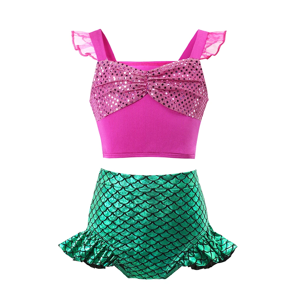 Disney Summer Swimsuit Children Encanto Girls Beachwear Swimwear Ariel Princess Girls Pool Bikini Sets Bathing Kids Suit