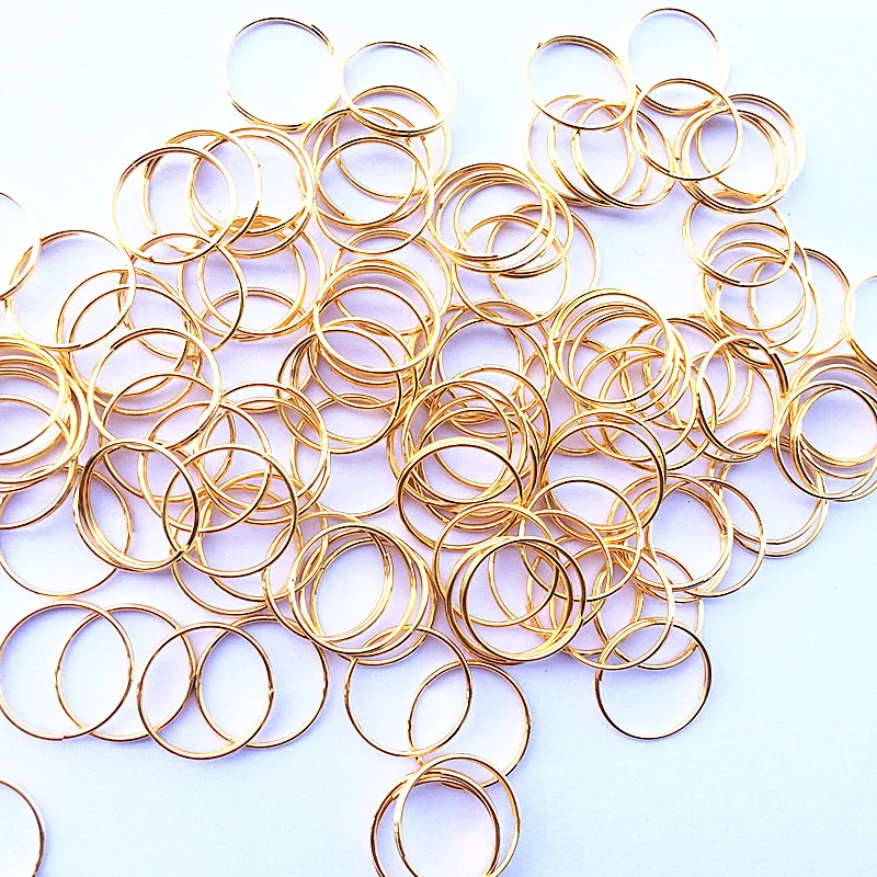 Hot Selling 1000pcs/lot 12mm Gold Stainless Steel Rings For Octagonal Beads Strand Garlands Jump Rings Pendant Metal Connectors