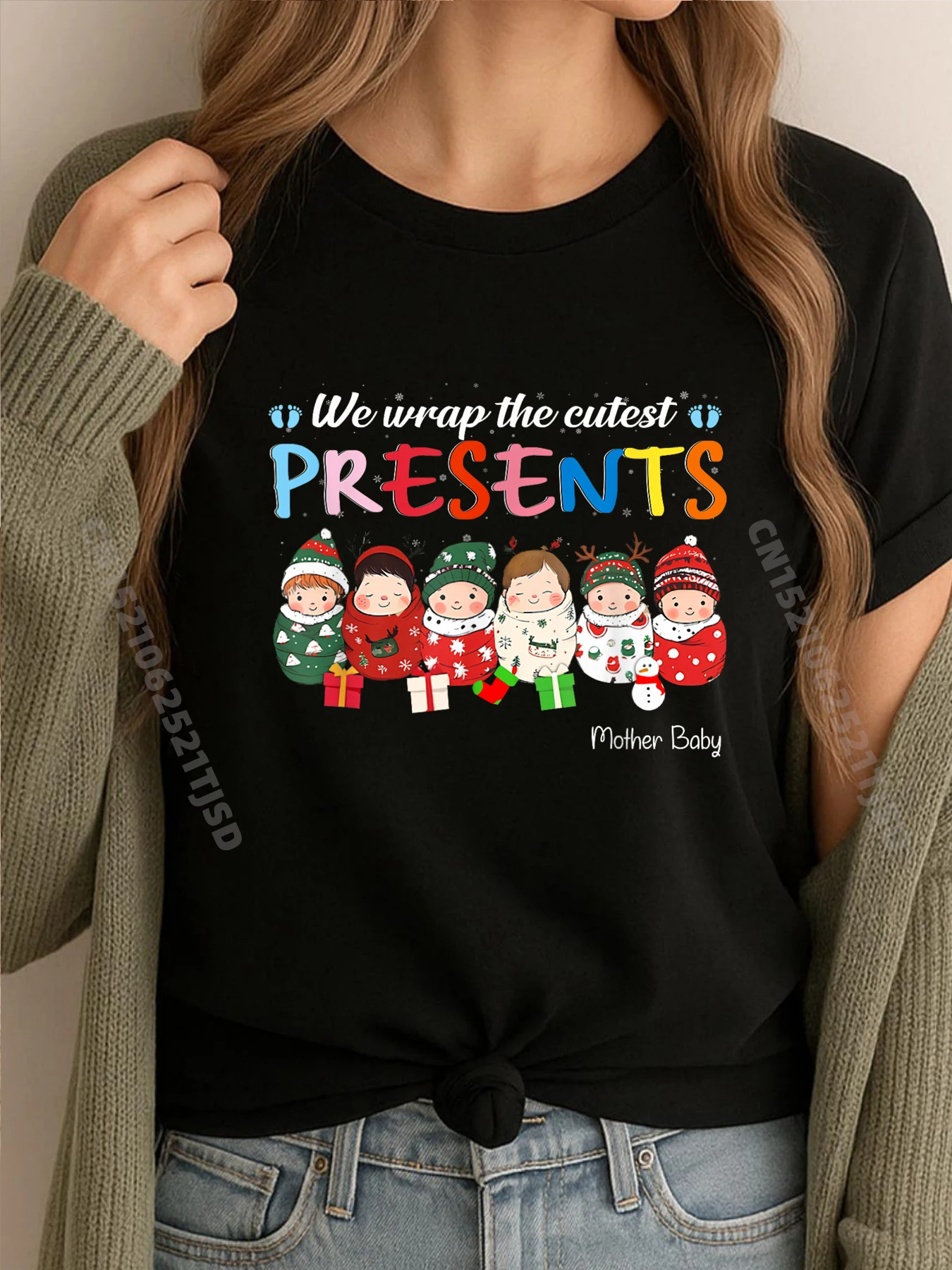 

Рождественская уличная одежда для мамы и медсестры для мамы и ребенка, уличная одежда для женщин и мужчин, винтажные футболки, топы, футболки Crazy