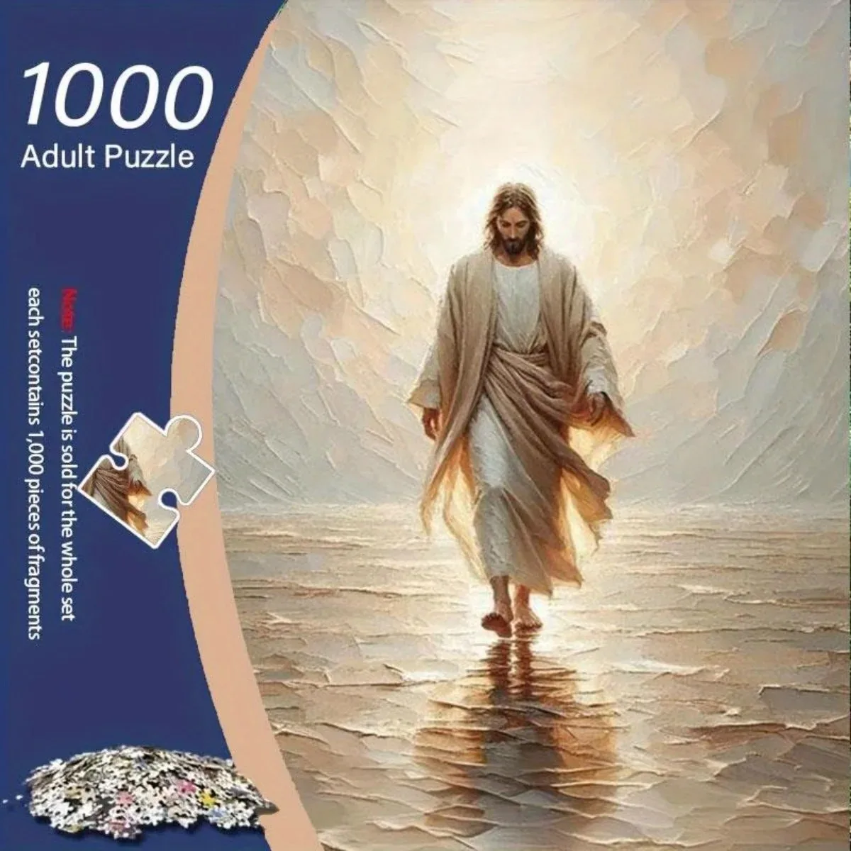 

1000pcs Jesus Walking on Water Puzzle - Challenging Adult Christian for Adults & Families, Frameless Large-Scale Religious Art
