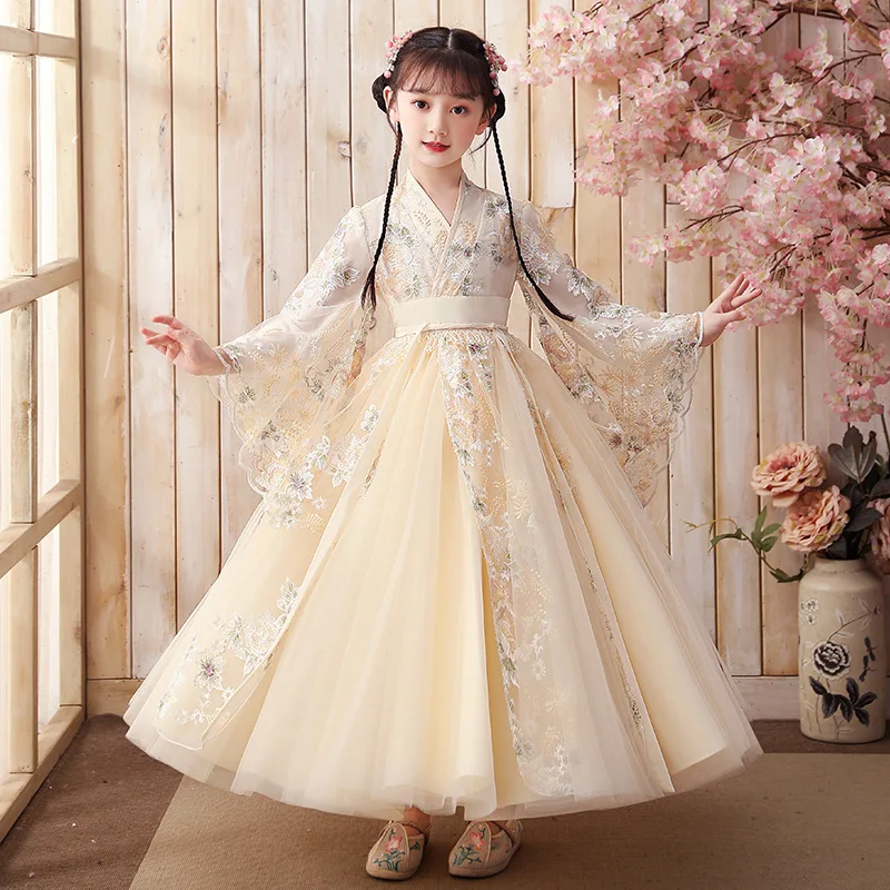 

Chinese Girls Hanfu Dress Lovely Kids Photography Christmas Gowns Vintage Children Ancient Fairy Princess Photo Shoot Cosplay