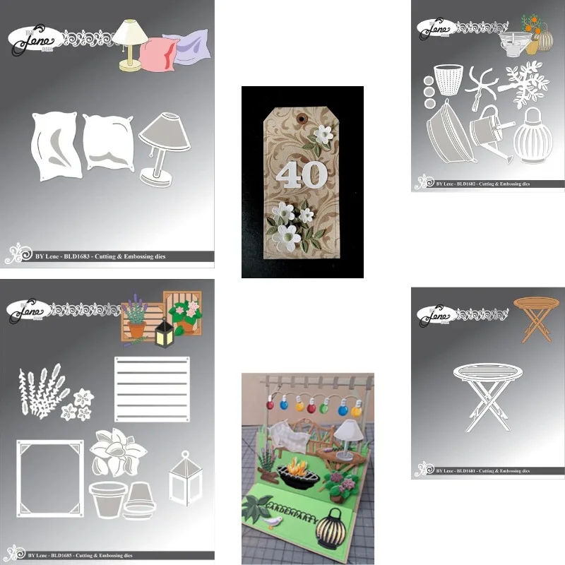A Foldable Round Wooden Table Metal Cutting Dies Slimline Essentials Scrap Booking Card Stencil Cut Die for DIY Handmade Card