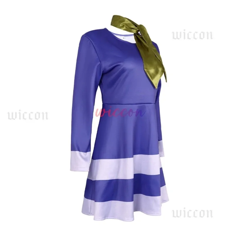 Zizi 2025 Дафна Косплей Костюм Мультфильм Ролли Фиолетовое Платье Наряды Женская Маскировка Парик Шарф Носок Костюм Для Хэллоуина