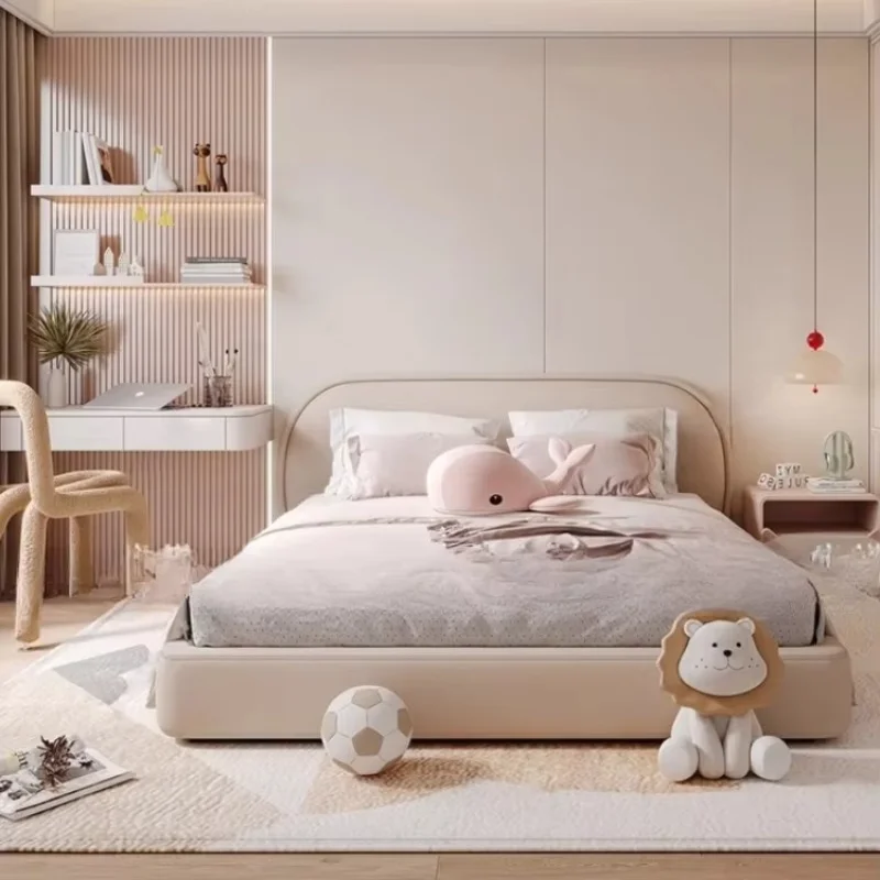 Minimalist Beige Double Bed Luxury Japanese Modern Luxury Double Bed Bedgeraamte Daybed Cama De Monstruos Bedroom Furniture