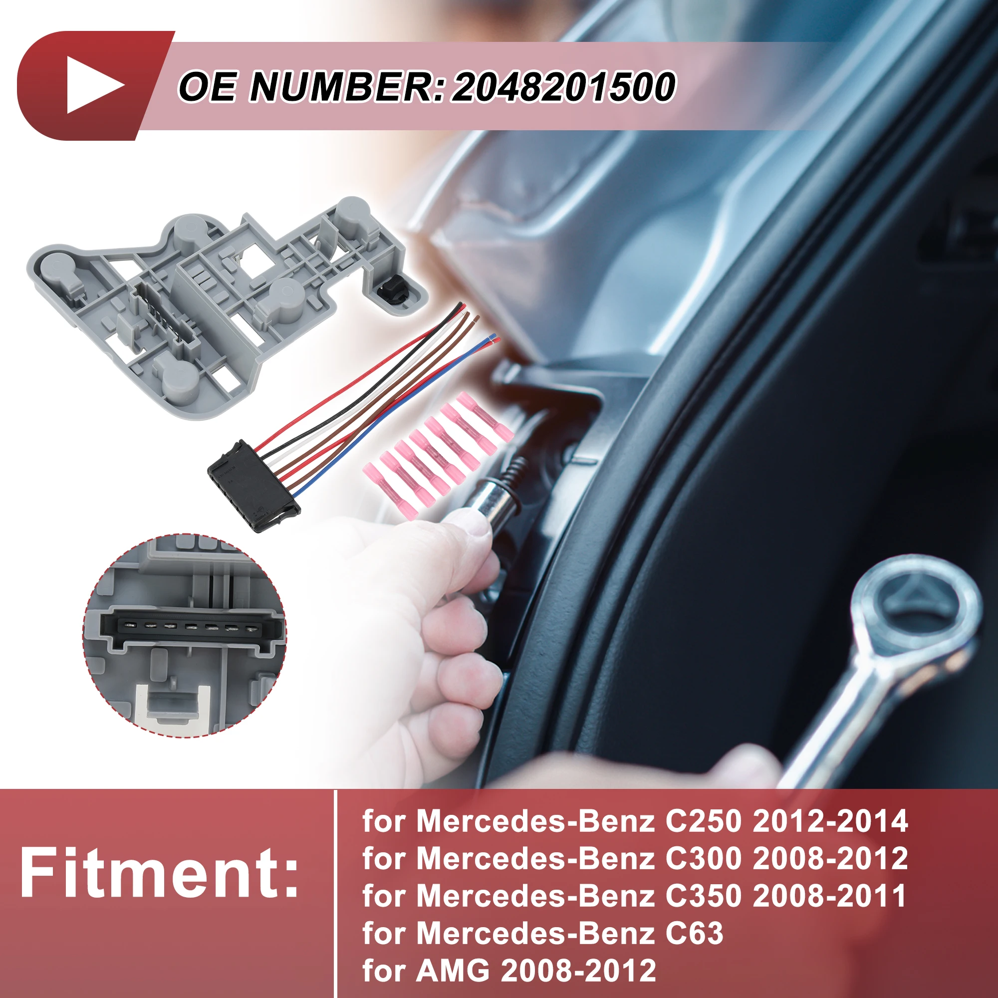 

X Autohaux Левая розетка заднего фонаря для Mercedes-Benz C250 2012-2014 No 204-820-15-00