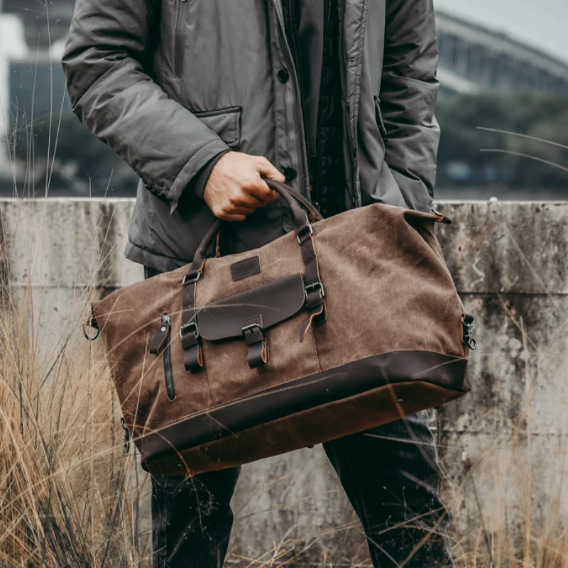 Vintage Casual Men Travel Bags Masculino Outdoor Grande Capacidade Bag Canvas Handbags Duffle Bag Weekender Bag Travel Man