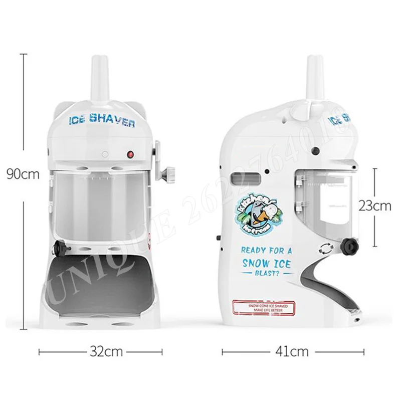 Electric Rotate Tray Commercial Shaved Snow Ice Machine Automatic 220v 250w Timing Quantitative Ice Block Shaving Machine