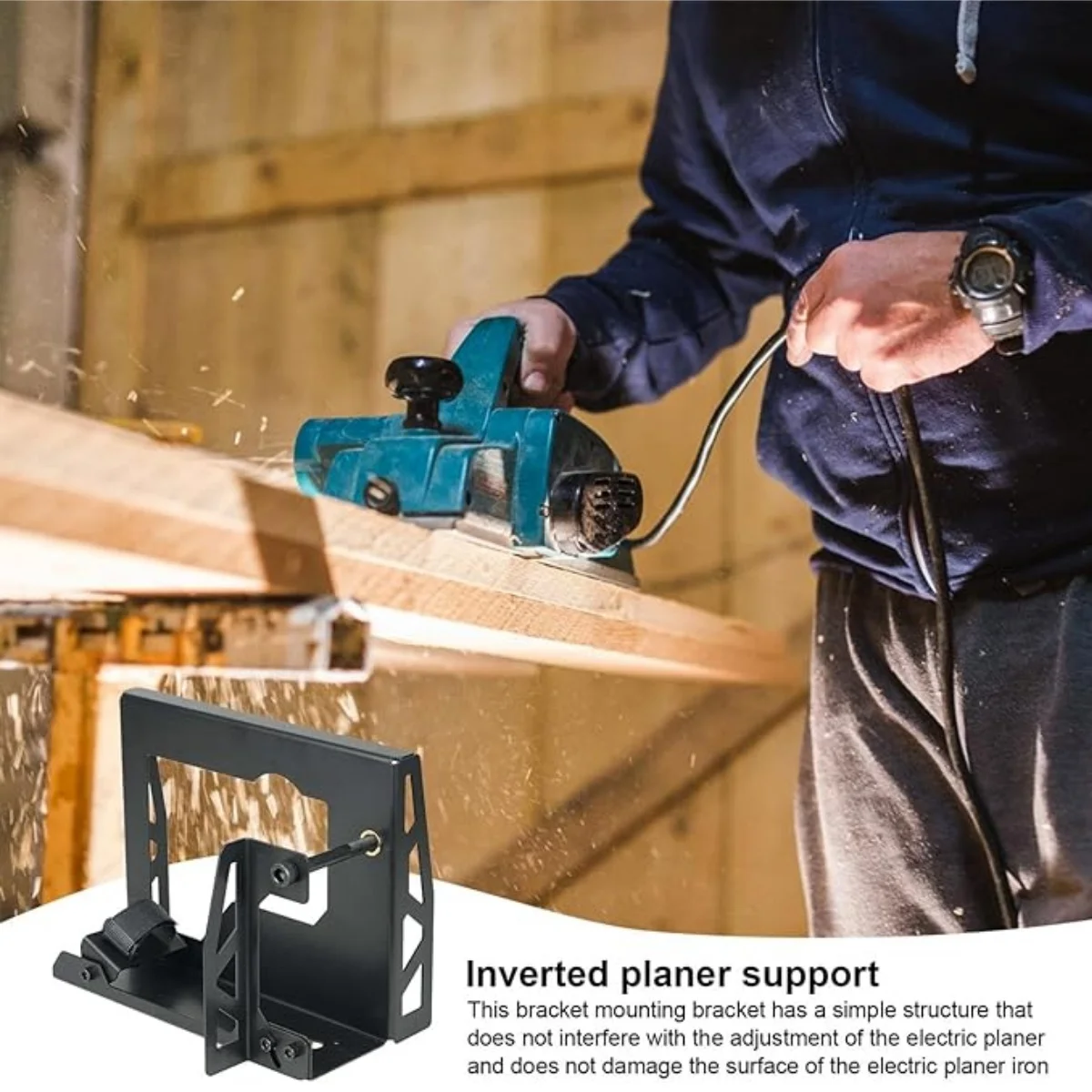 Wooden Handheld Electric Planer Rotary Table Fixed Fixture with Multi Angle Adjustment and Reverse Installation