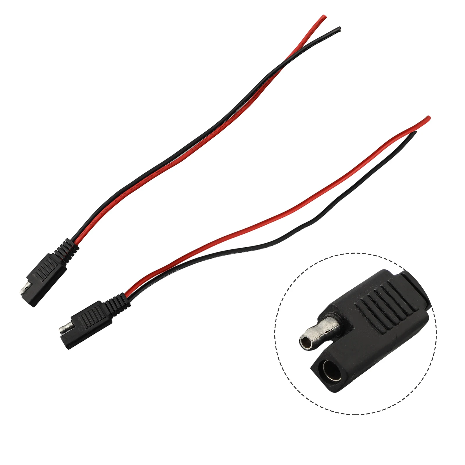 18AWG SAE Single Ended Cable Set Male Plus Female Connectors for 12V DC Power Transfer in Automotive and Renewable Energy
