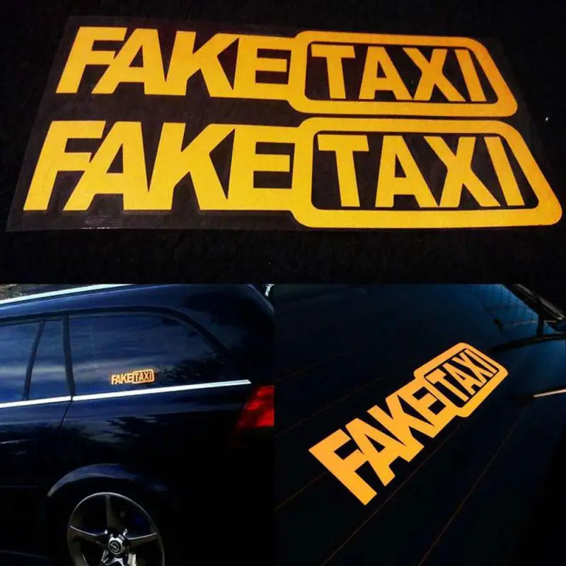 1~5pcs Car Sticker FAKE TAXI Drift Fake Taxi Funny Waterproof Auto Stickers Vinyl Decal Decoration Car Stickers Car Accessories