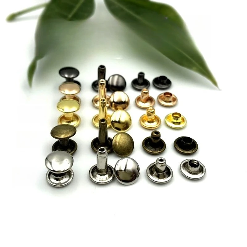 High Quality 10mm 12mm Metal Double Cap Side Round Rivet Leather Belt Wallet Bag Shoe Clothes DIY Nailhead Spike Stud