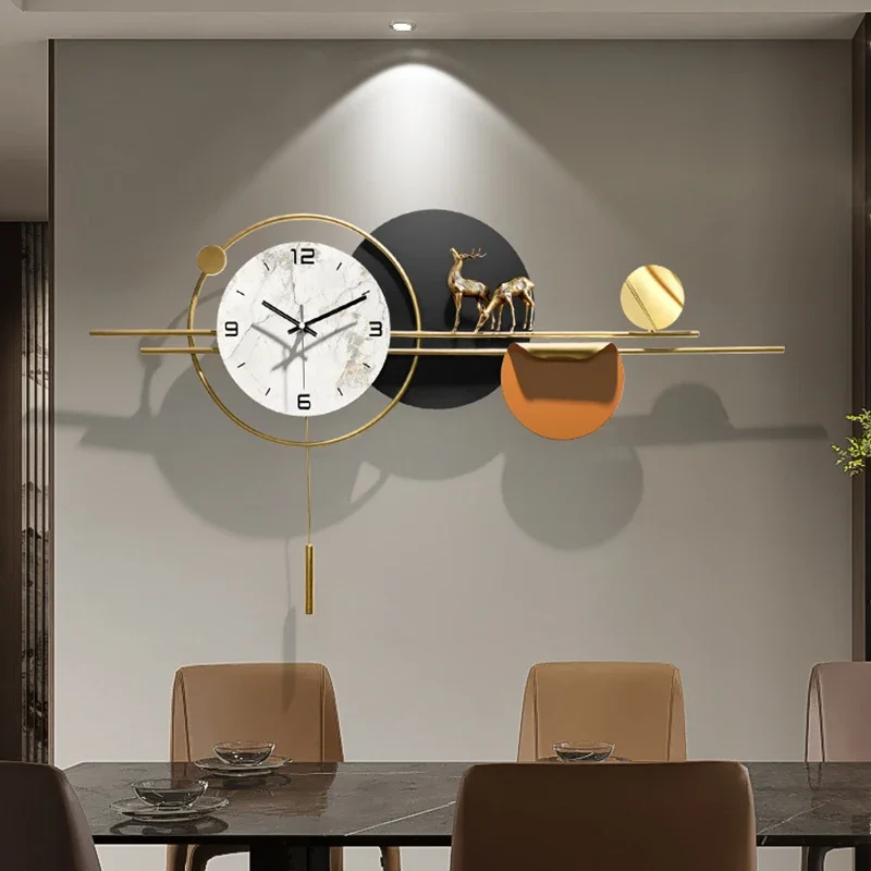 Elegant Unique Design Wall Clock Silent Nordic Light Aesthetic Modern Wall Clock Living Room Horloge Murale Home Decoration