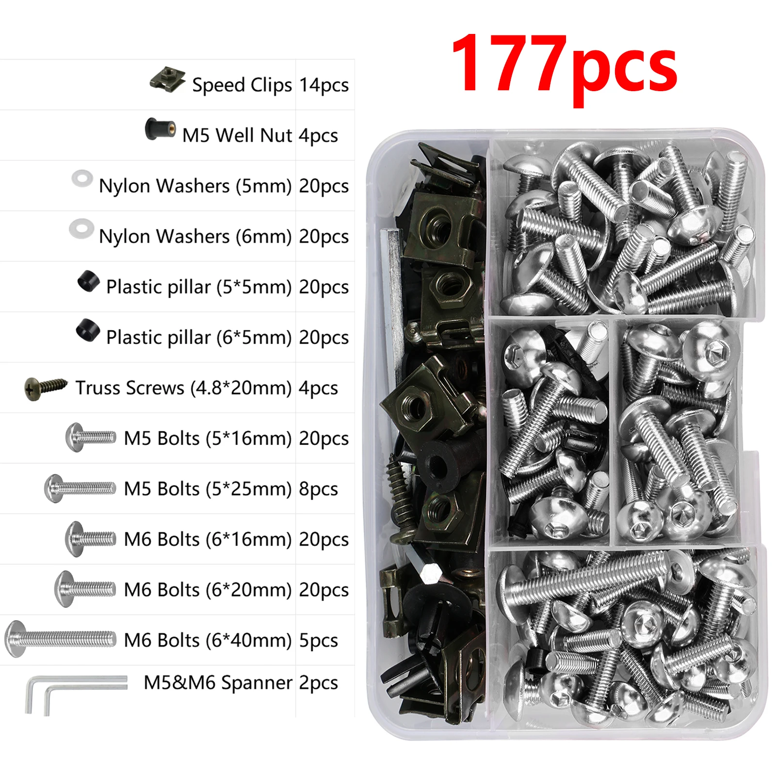 Kit de Pernos de Carenado Universales M5 M6 para Kawasaki Ninja 1000 250R 300 400 500 500R 600R 650 Ninja ZX6R ZX7R ZX9R ZX10R ZX14R ZZR600