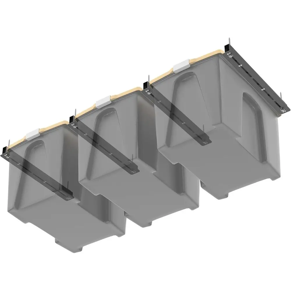 

Потолочные направляющие для хранения, сверхпрочные потолочные стеллажи для гаража, регулируемые направляющие для контейнеров OverTote, 4 штуки или 3 контейнера, контейнеры не входят в комплект)