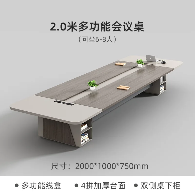 for Office Furniture Conference Table Long Simple Modern Large Panel Training Rectangular Strip Desk and Chairs Set