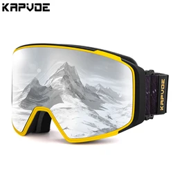 KAPVOE-Gafas de esquí con doble imán, lentes de protección UV400, antivaho, para Snowboard y nieve