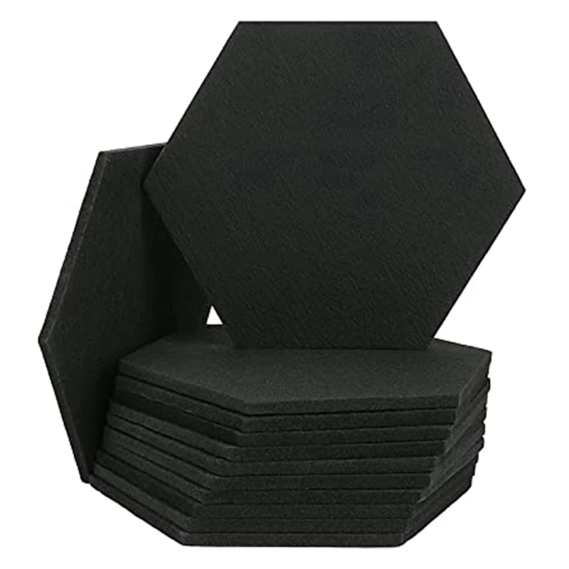 

12 Pcs Polyester Fiber Sound-Absorbing Panel Hexagonal Sound-Absorbing Material For Sound Insulation And Sound Treatment