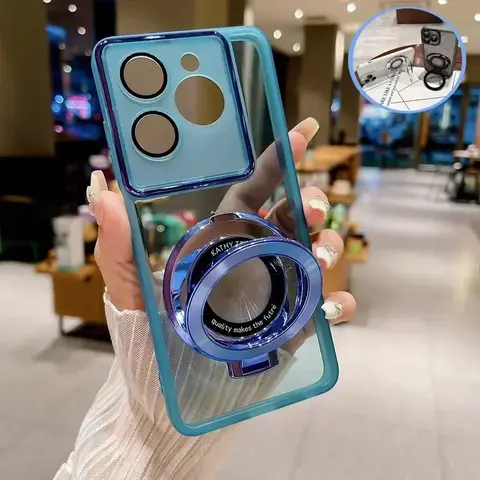 Luxury Magnetic Ring Bracket Holder Phone Case For Huawei Nova 5T 11i 8 9 10 Mate 7 60 50 40 30 20 Pro Transparent Stand Cover
