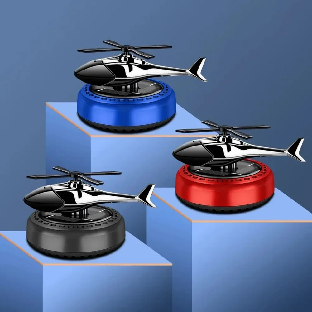 Helicopter Propeller Solar Air Freshener - Styling Car Interior Decor Aromatherapy Diffuser with Rotary Perfume, Solar Powered