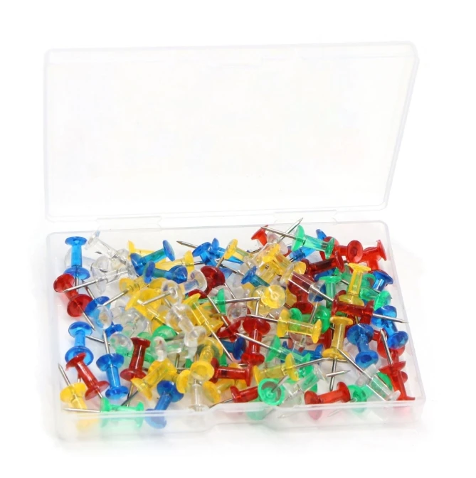 Picture 5: Multicolor Plastic Tacks Push Pins 100 200 300 Pcs Assorted Thumb Tacks for Office School Stationery