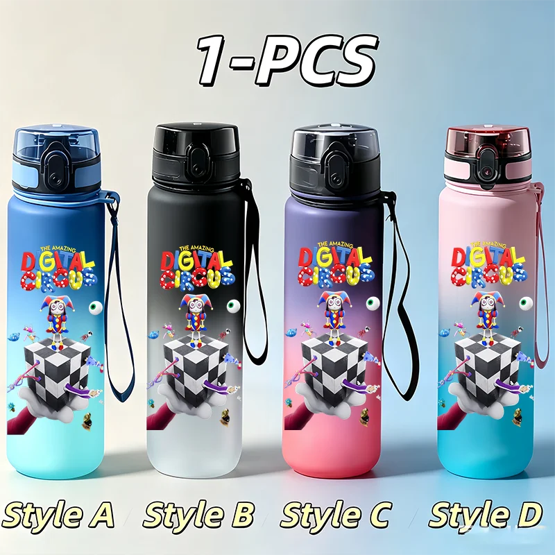 The Amazing Digital Circus Cartoon 650ml Gradient Sports Water Bottle, Outdoor Portable Cup, Gifts for Vacations and Festivals - view 5
