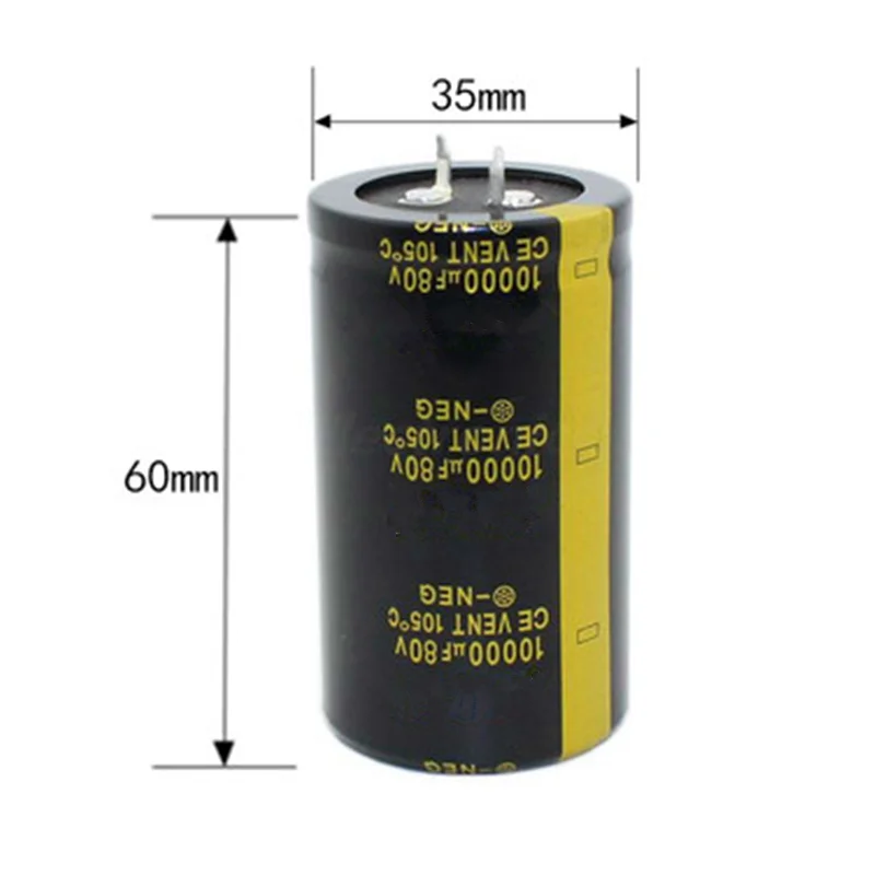 2-5pcs 80V10000UF 80V 10000UF 35X60mm High quality Aluminum Electrolytic Capacitor High Frequency Low Impedance