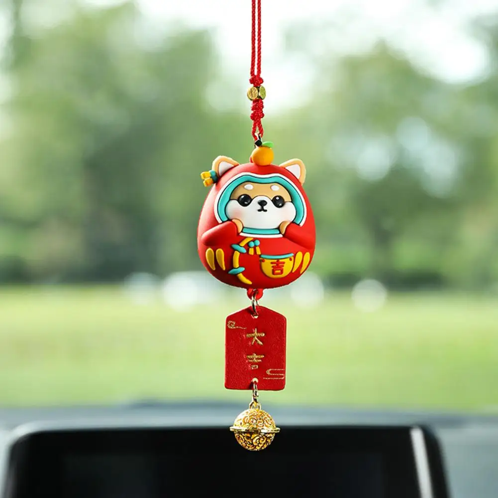 

Car Pendant Beautiful Chinese Style with Bead New Year Gift Dog Hanging Pendant Auto Accessories