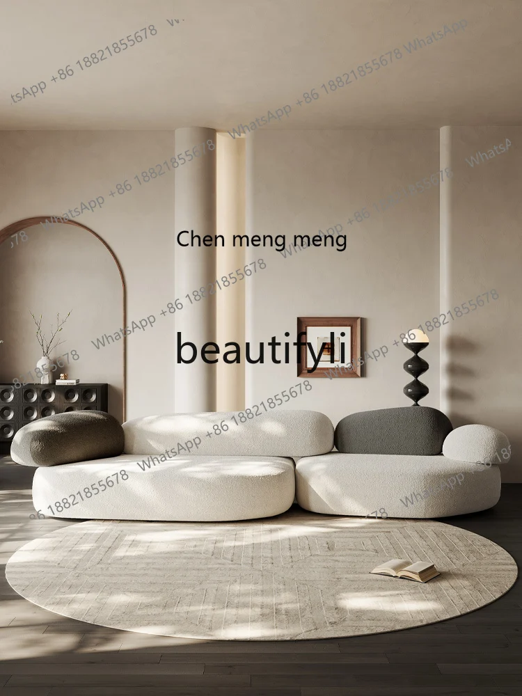 

Italian wabi-sabi designer artistic creativity cobblestone sofa fabric modern simple special-shaped module combination