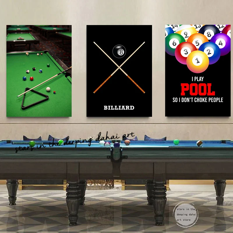Pop Billiards Sports Billiard Pool Player Billiard Pool Art Posters Canvas Painting Wall Prints Picture Billiard Room Home Decor