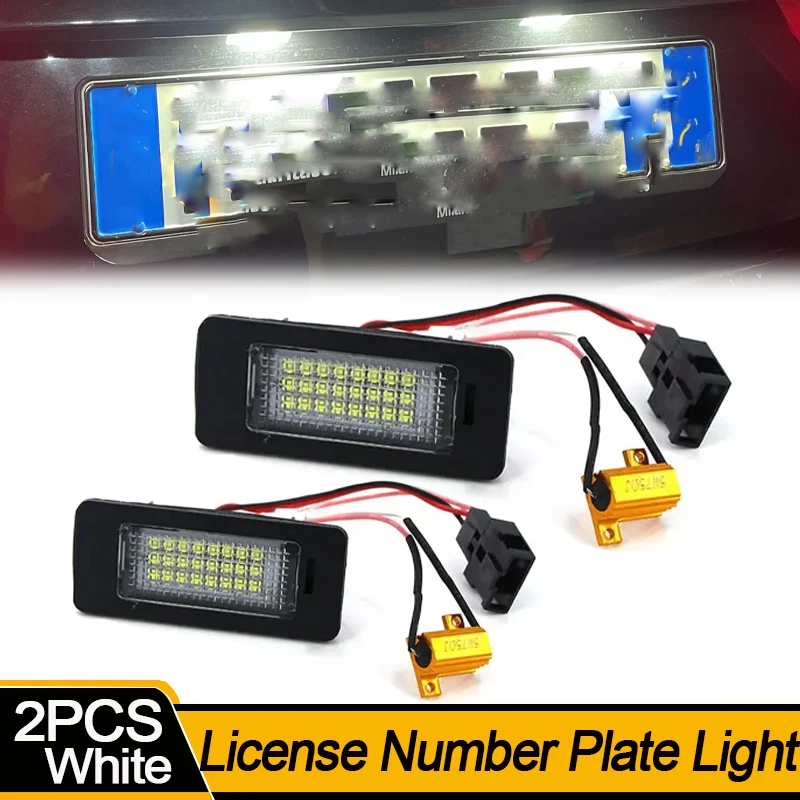 2PCS LED License Number Plate Lights Lamps For VW  Caddy MK4 2015-2020 Passat B7 2010-2015 Passat B8 Golf 7 Variant 2013-2020