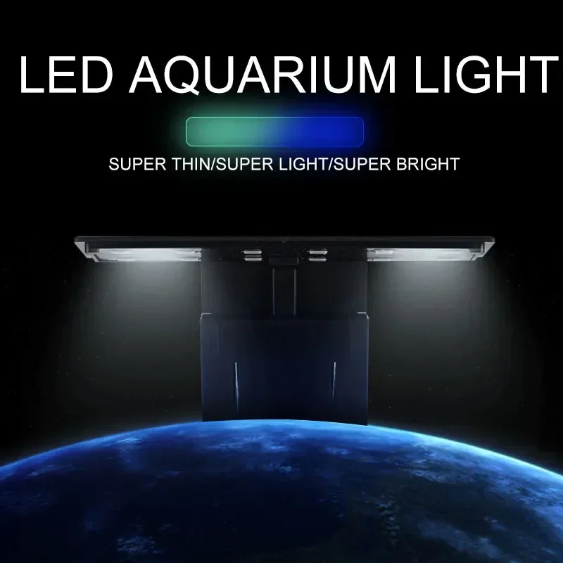 Ultra Thin LED Aquarium Light 5W/10W/15W Aquatic Plant Lighting Waterproof Clip-on Lamp For Fish Tank Plants Grow Light