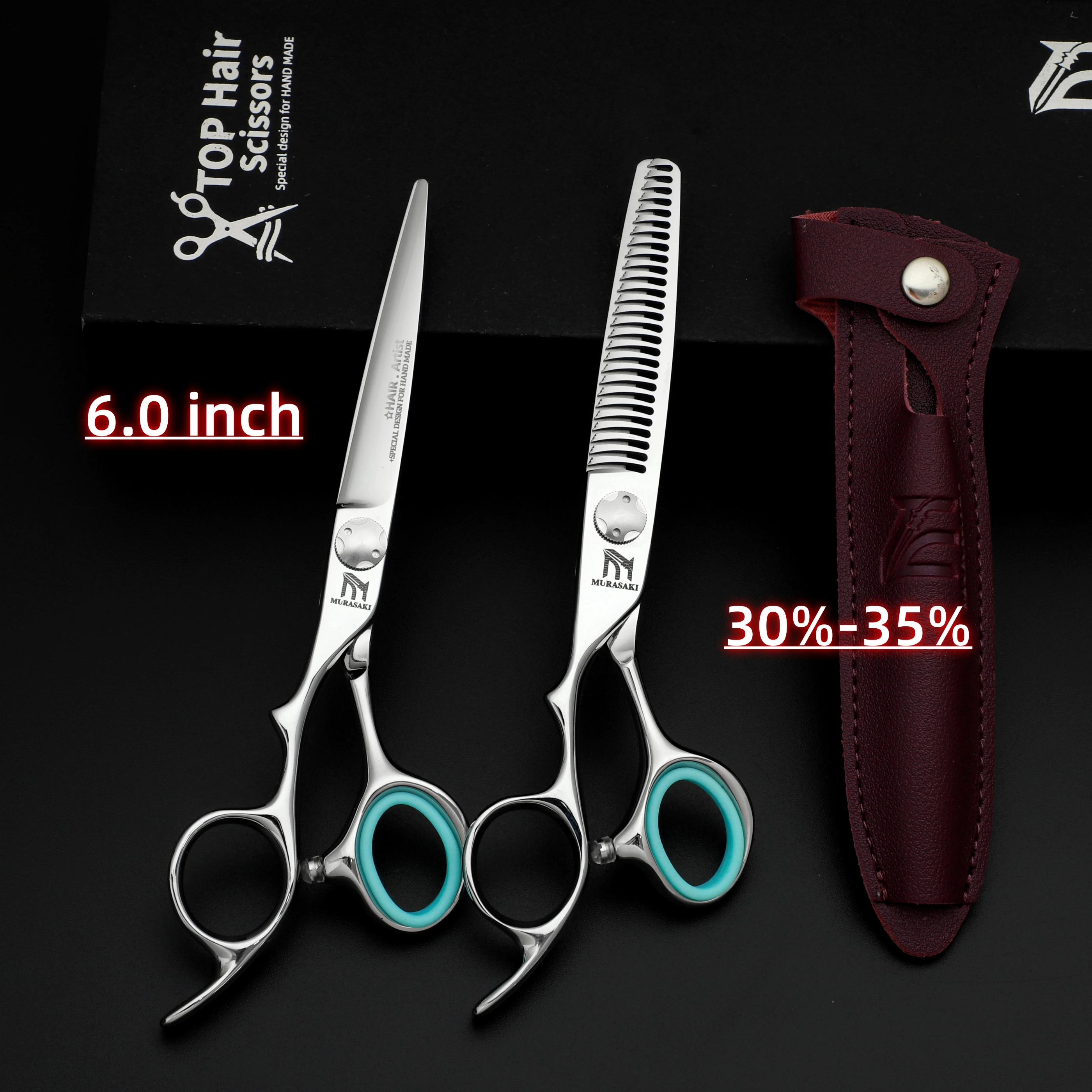 Professionelle Linkshänder-Schere, 6-6,5-6,8 Zoll Haarschneideschere, Japanischer 440C Stahl, Hochwertiges Friseurzubehör – Detail 18