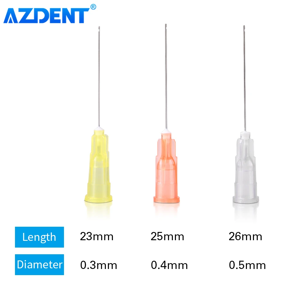 

100PCS Dental Root Canal Irrigation Needle AZDENT Endo Flushing Unilateral 30ga 0.3mm 27ga 0.4mm 25ga 0.5mm Dentistry Tools