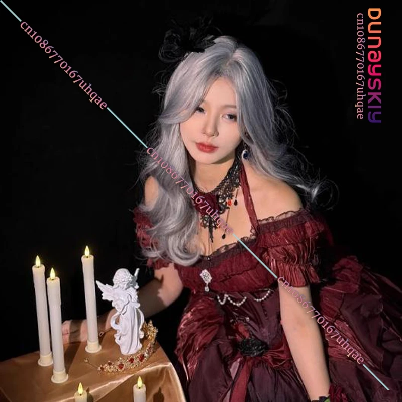 Lolita Red Dress Flower Wedding Dress Cospaly Costumes Y2K Lolita Heavy Industry Trail Puffy Princess Dress Halloween Disguise